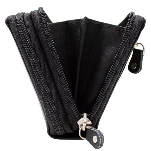 RFID Blocking Leather Black Checkbook Cover, ID Holder, Credit Card & Currency - Picture 8 of 14